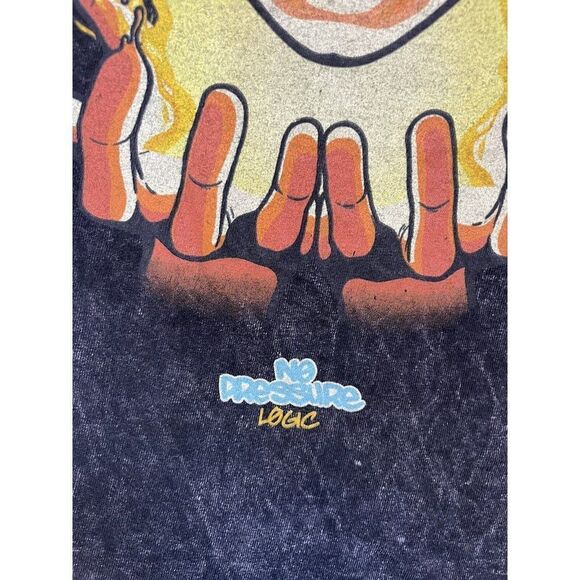 Logic No Pressure I Raised Hell Graphic T-shirt Men Small Black Music - Picture 3 of 7